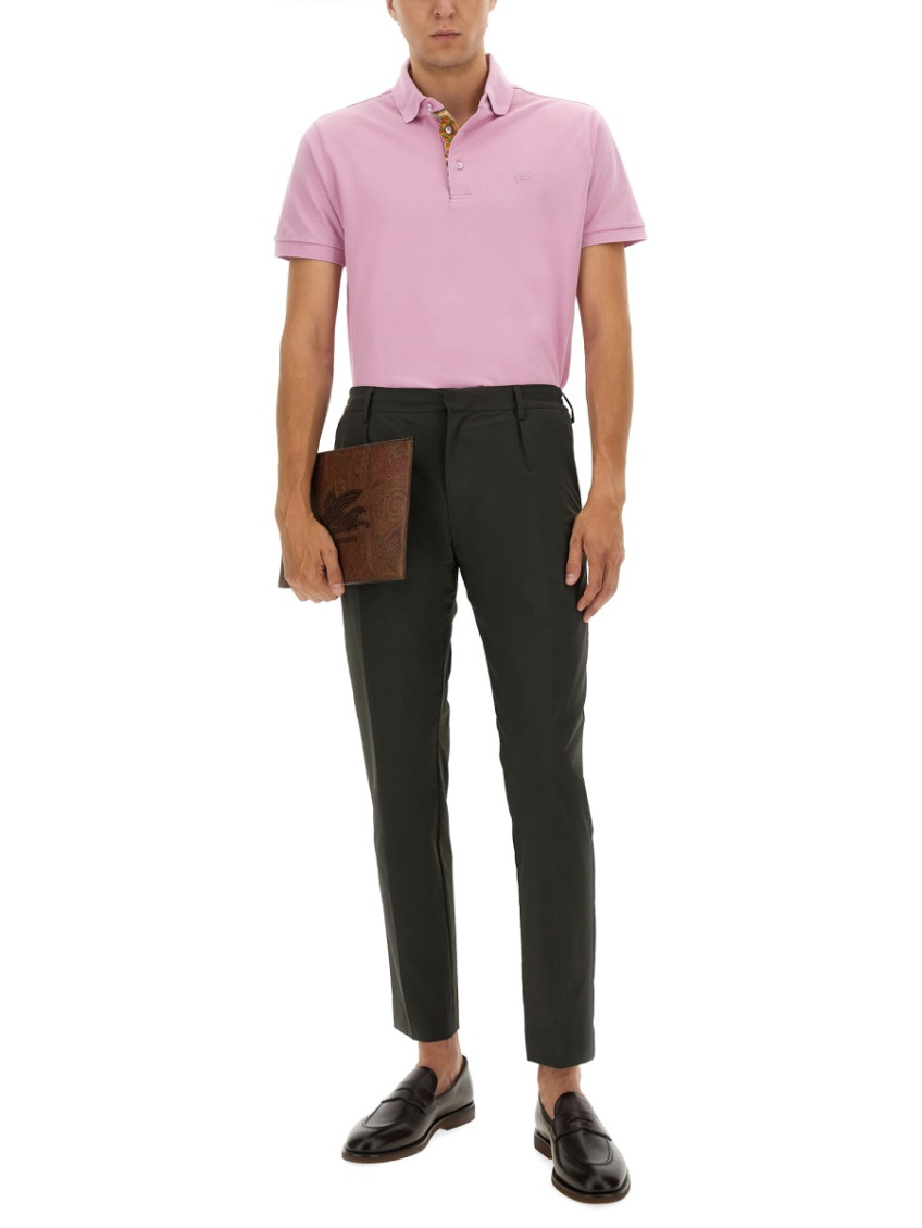 Cotton Polo Shirt With Pegasus