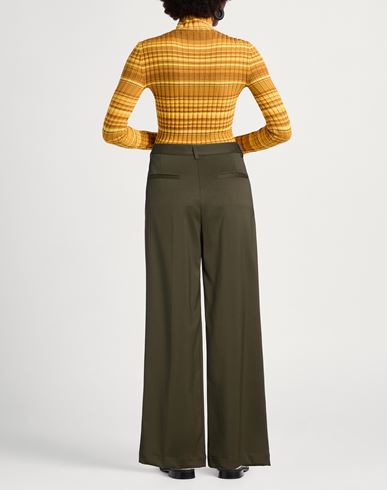 Woman Pants Military green Size 2 Wool, Elastane