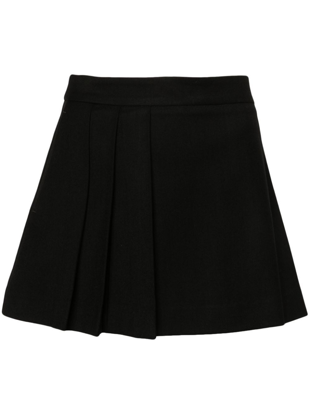 Asymmetric pleated miniskirt - Black