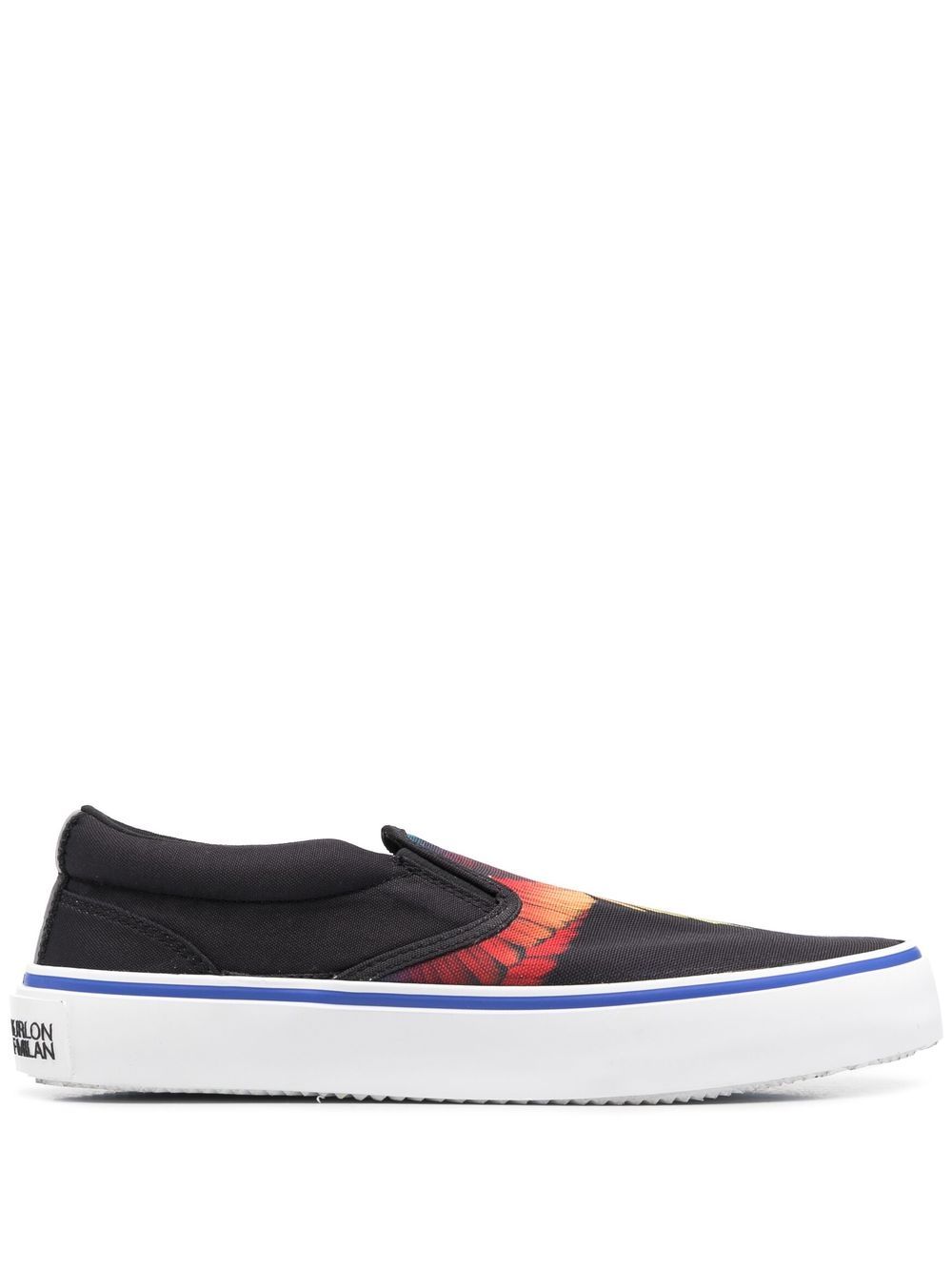 Wings-print slip-on sneakers - Black