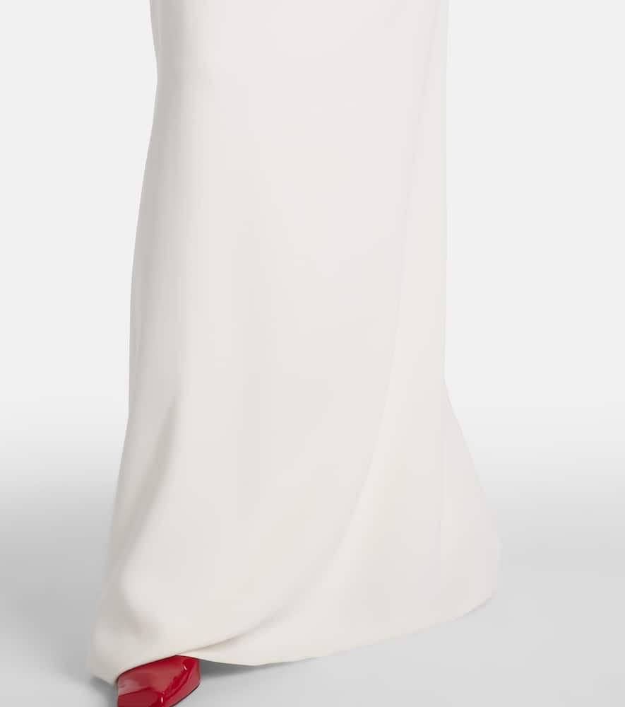 Lace-trimmed silk-blend georgette kaftan