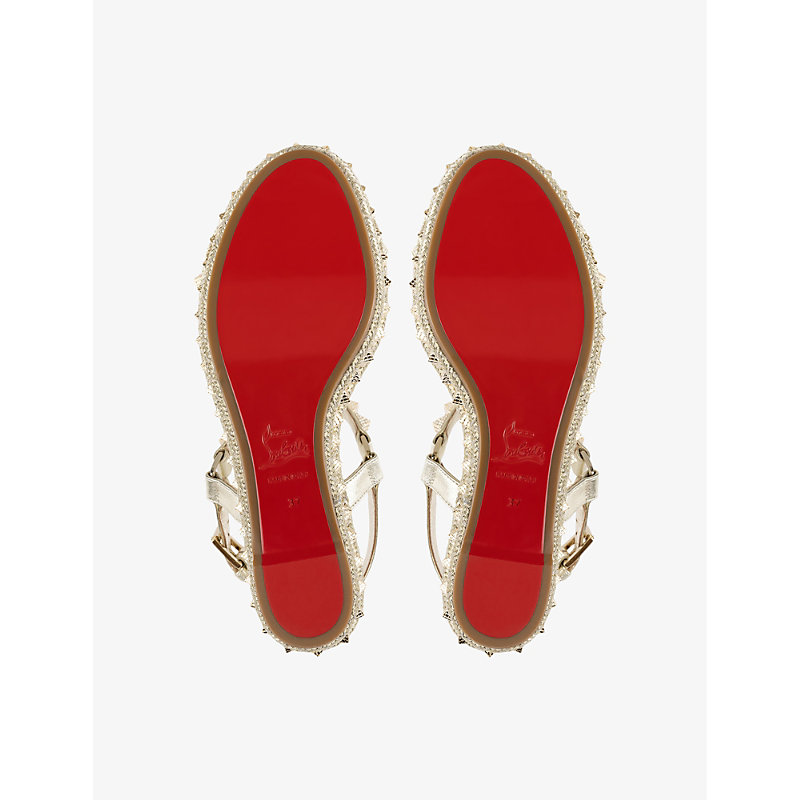 Womens Platine Pyraclou 60 Stud-embellished Suede Wedge Sandals