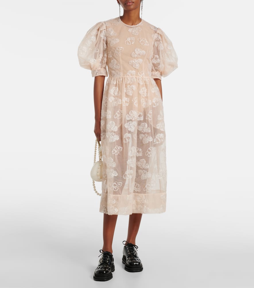 Embroidered midi dress