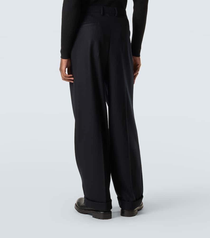 Virgin wool wide-leg pants