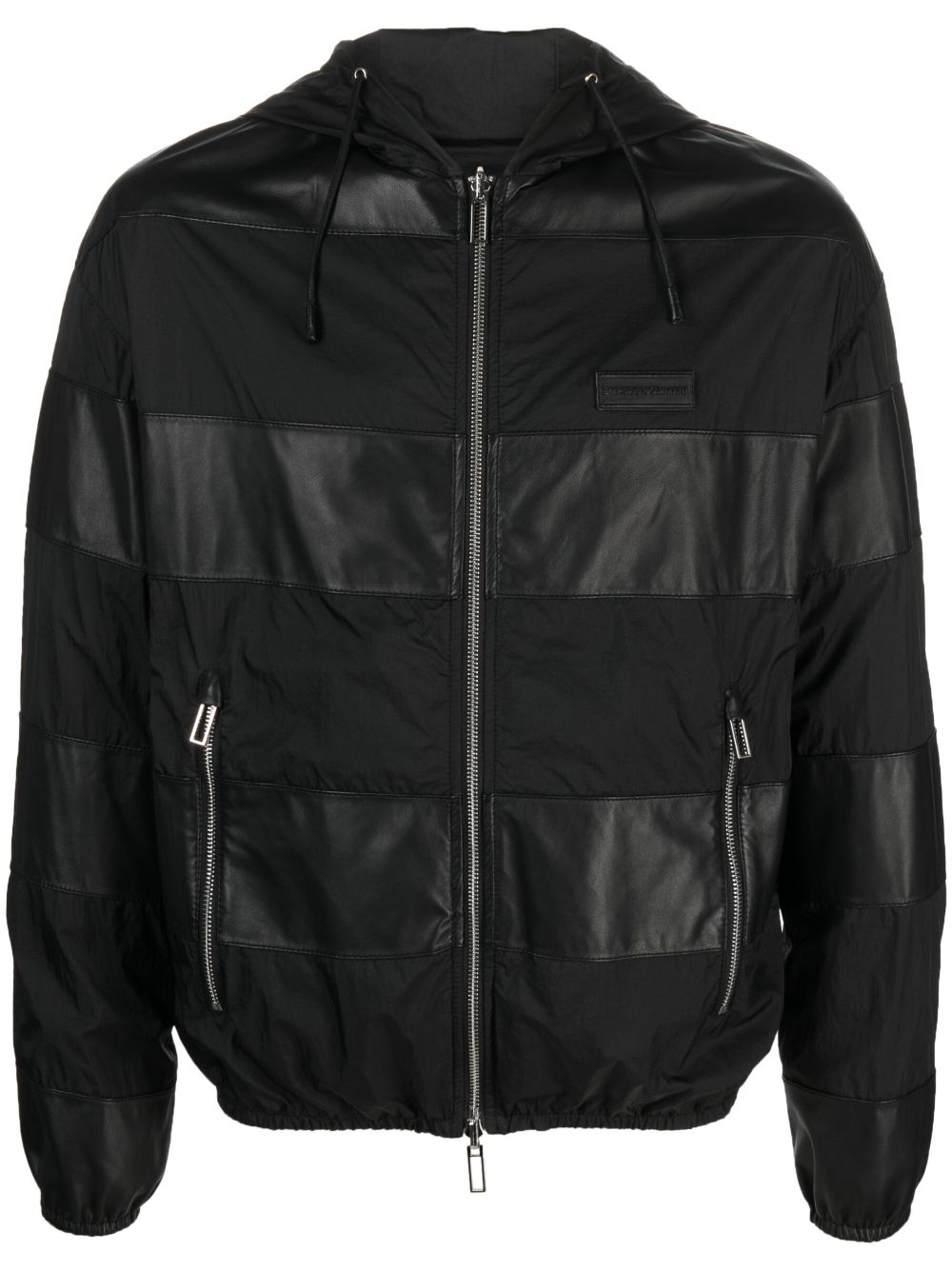 Reversible lambskin hooded jacket - Black