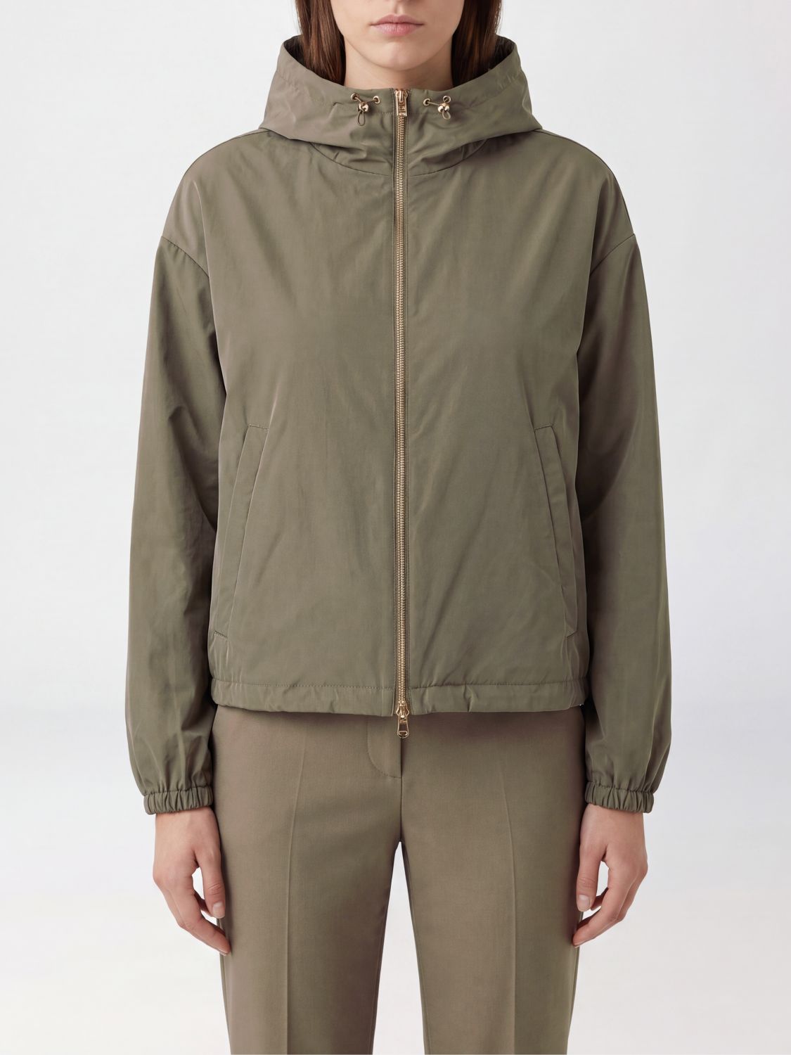 Drawstring-collar jacket - Pink