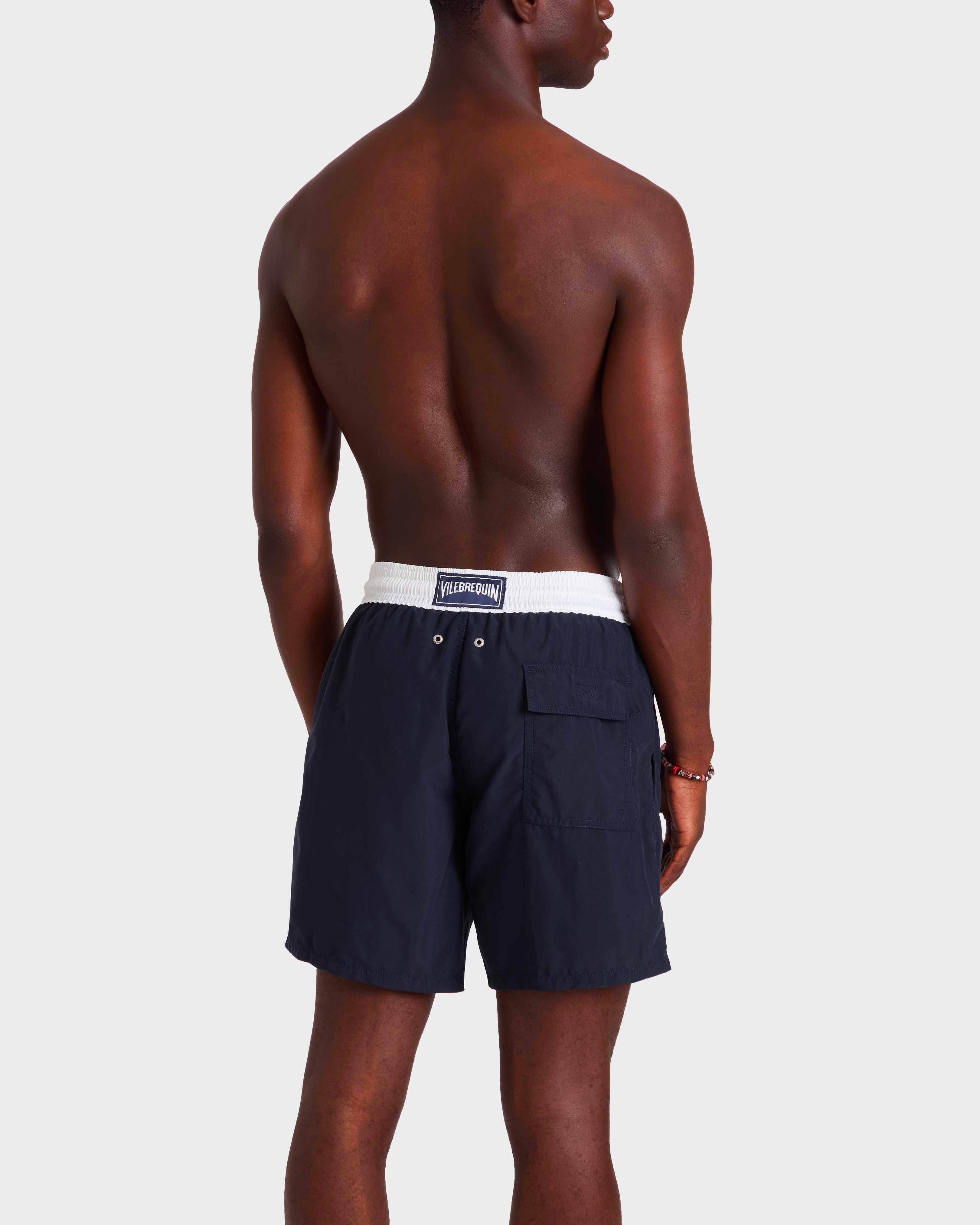 Men Embroidered Swim Shorts Sunny Topolino - X Fiat - Swimwear - Motu - Blue