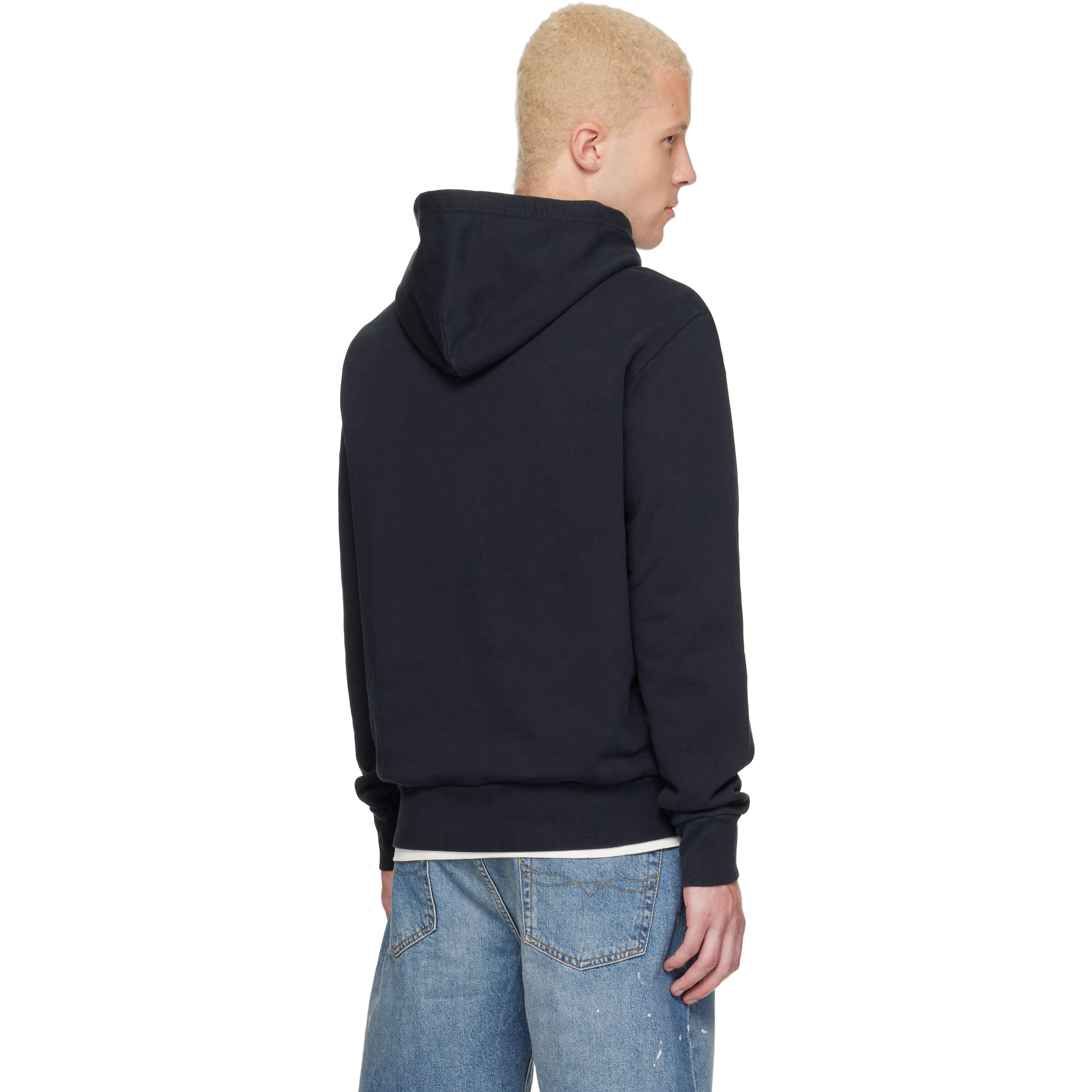 Black Embroidered Logo Hoodie