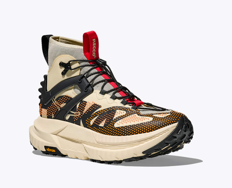 HOKA Mafate X Hike Hiking Shoes in Vintage Yellow/Black