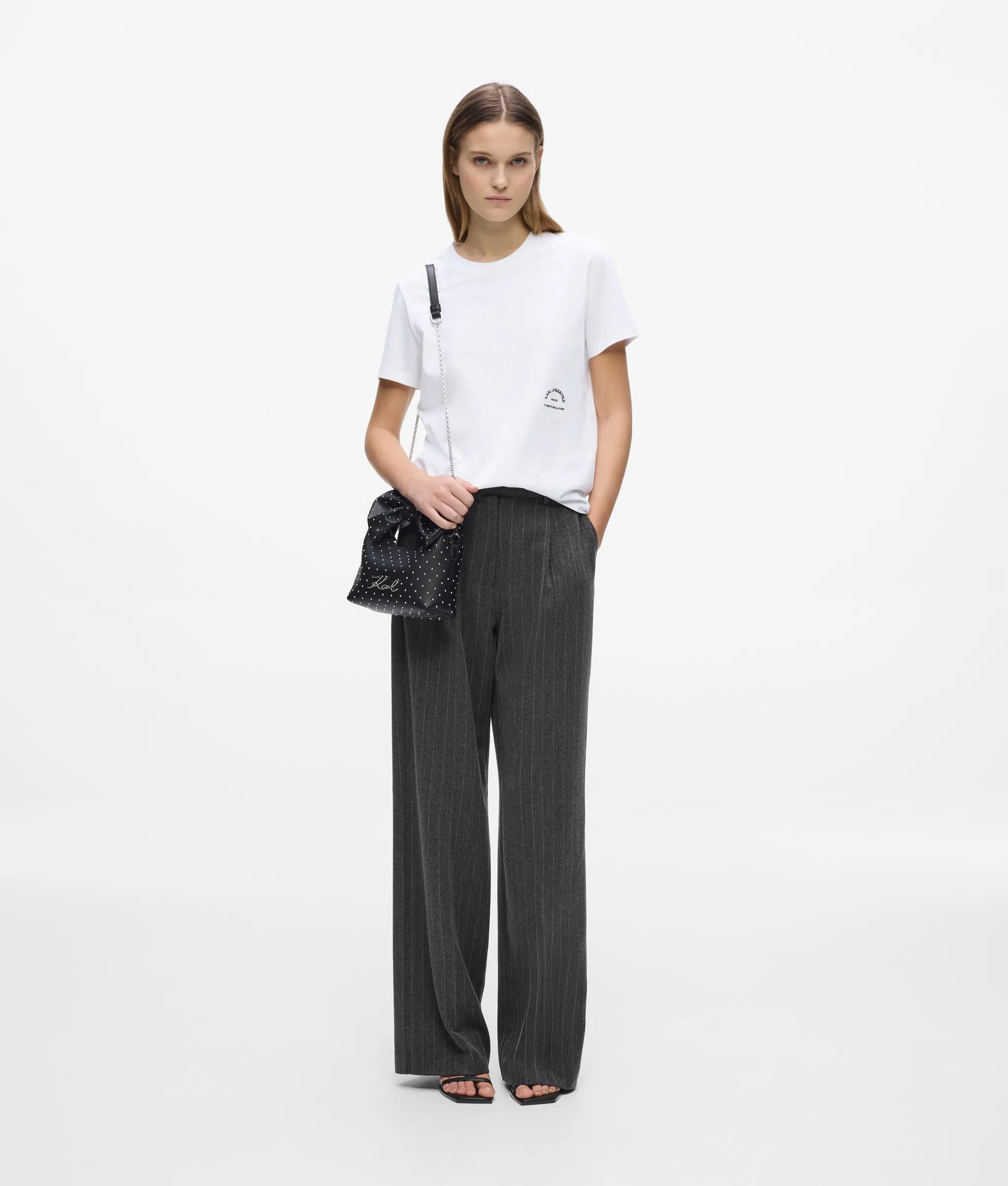 Karl Lagerfeld - T-shirt Mit Normaler Passform Von Rue St-guillaume, Damen, Weiss, Größe