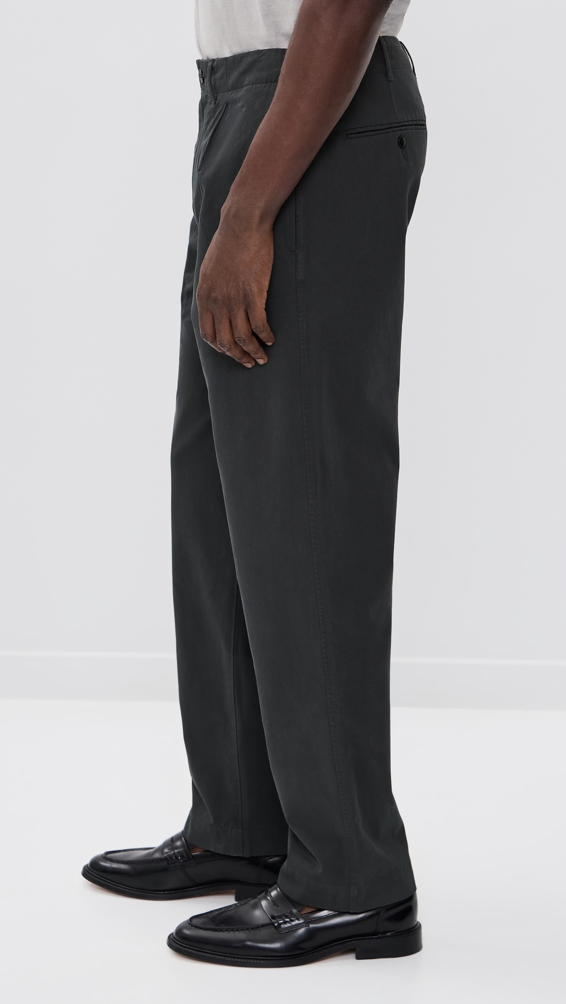 Cotton Twill Single Pleat Pants Pepper