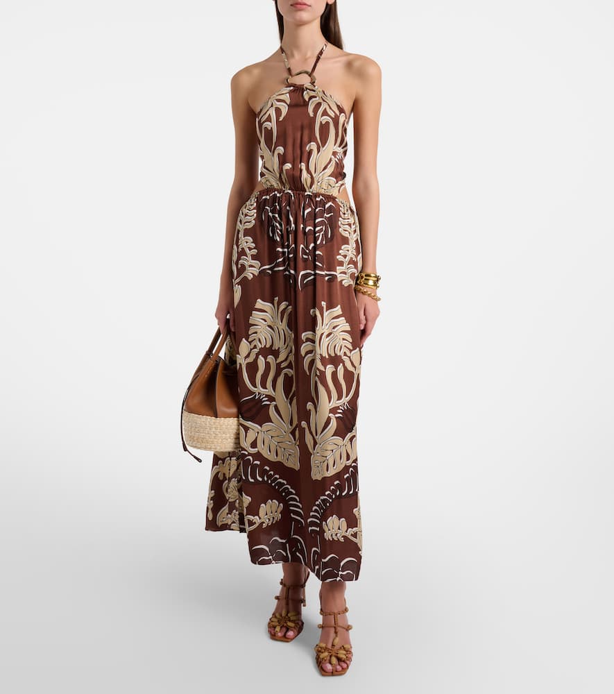 Isore printed halterneck maxi dress