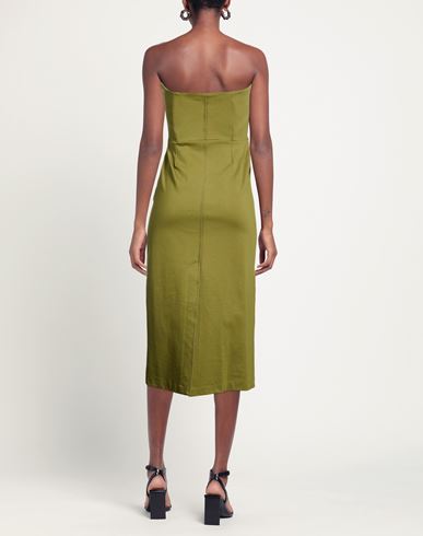 Woman Midi dress Green Size L Viscose, Polyamide, Elastane