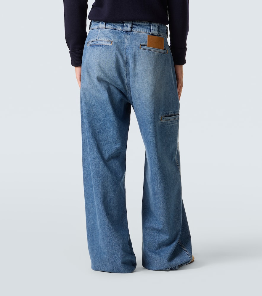 Faded wide-leg jeans