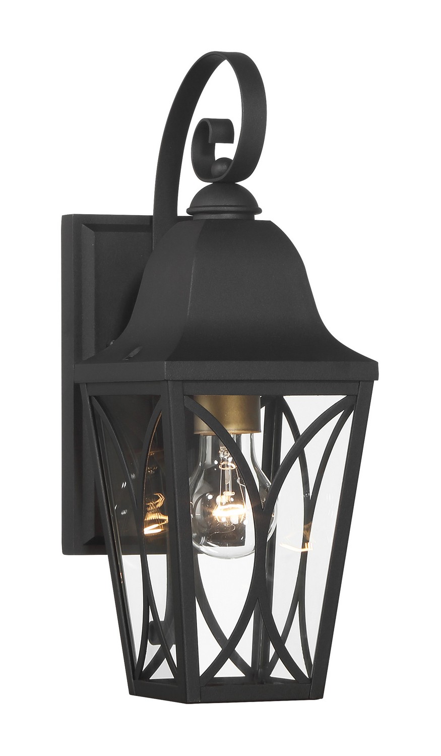 Sand Coal And Olden Brass One Light Outdoor Wall Mount from the Cardigan Collection