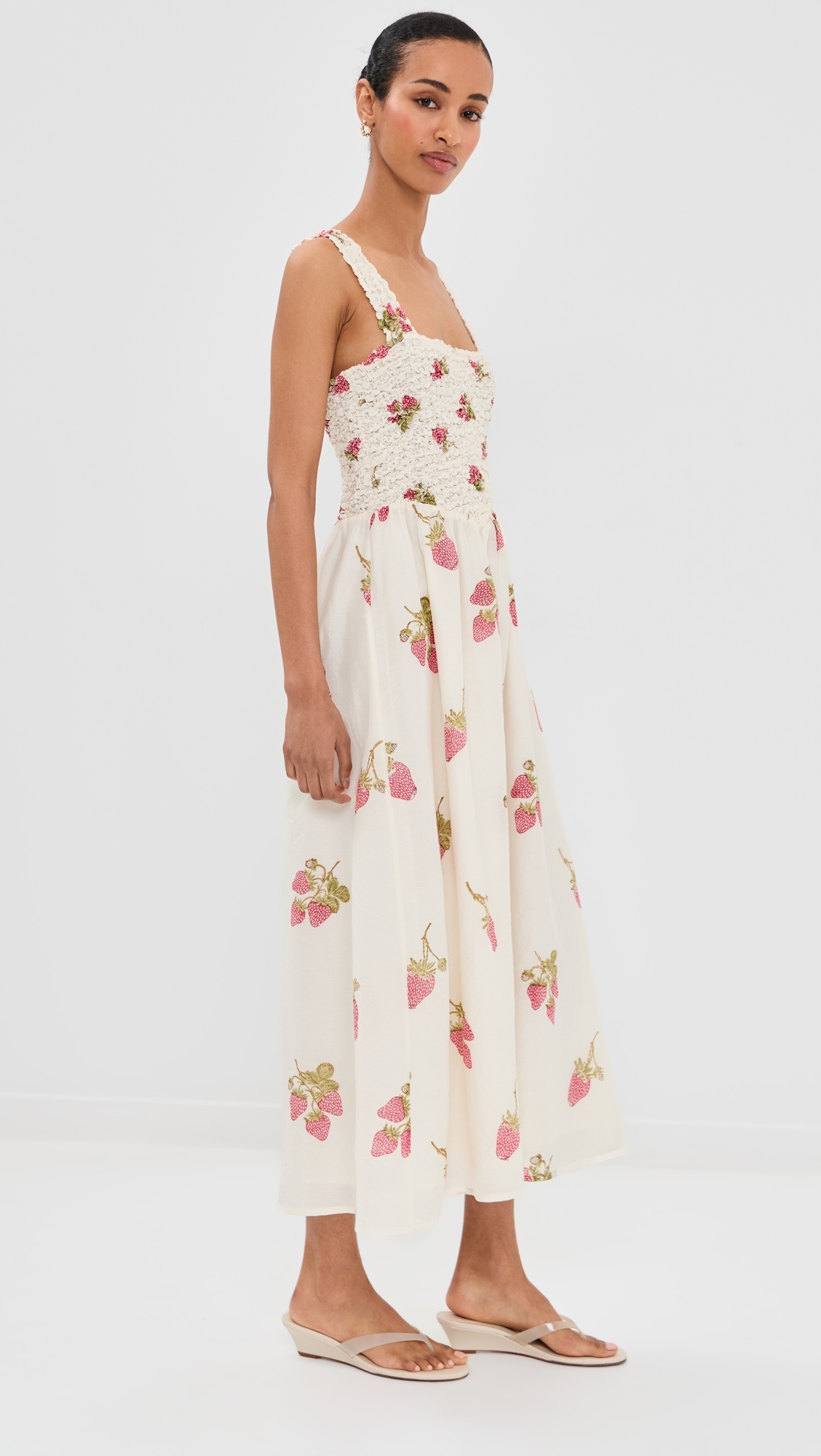 Kay Strawberry Dot Dress Off-White