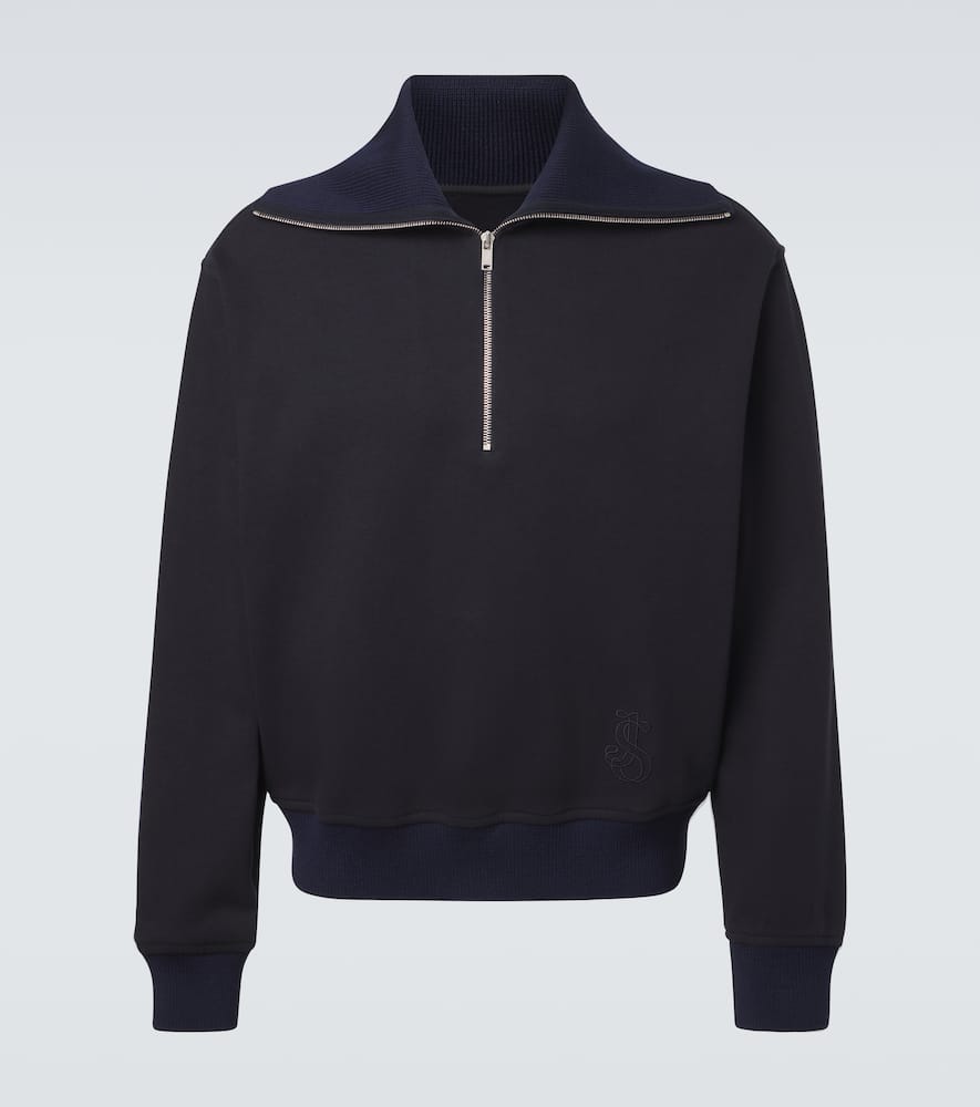 Cotton half-zip sweatshirt