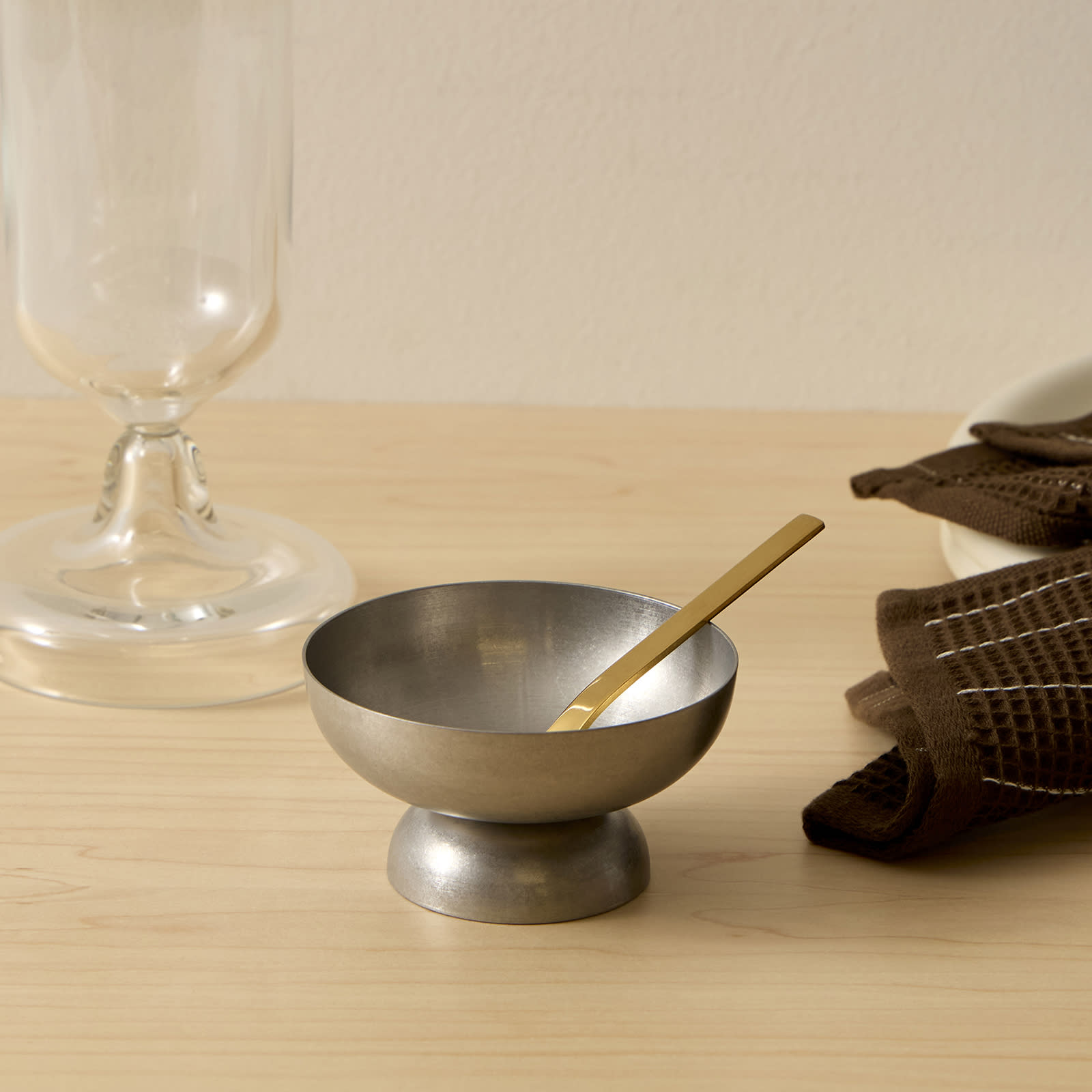 Ferm Living Tumbled Ice Cream Cup in Metallic Silver