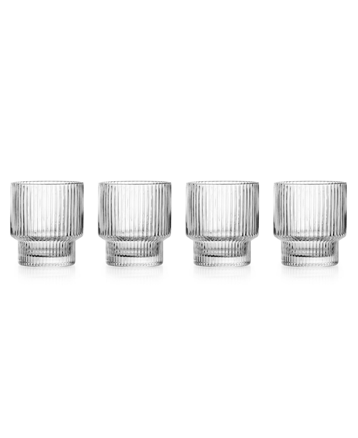 Sullivan Street Fluted Double Old Fashioned Glasses, Set of 4 - Clear