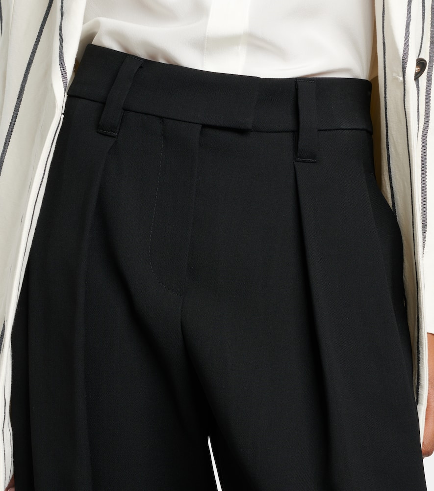 High-rise gabardine wide-leg pants