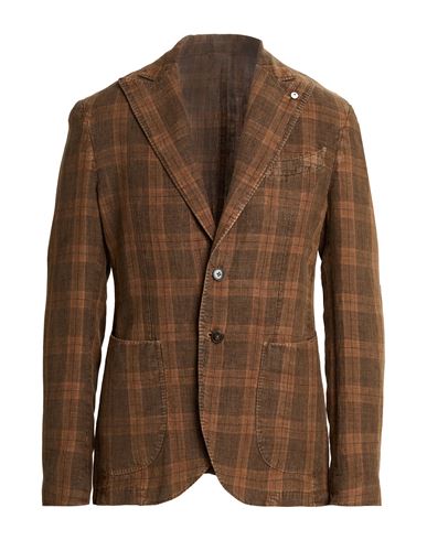 L. b.m. 1911 Man Blazer Brown Size 40 Linen