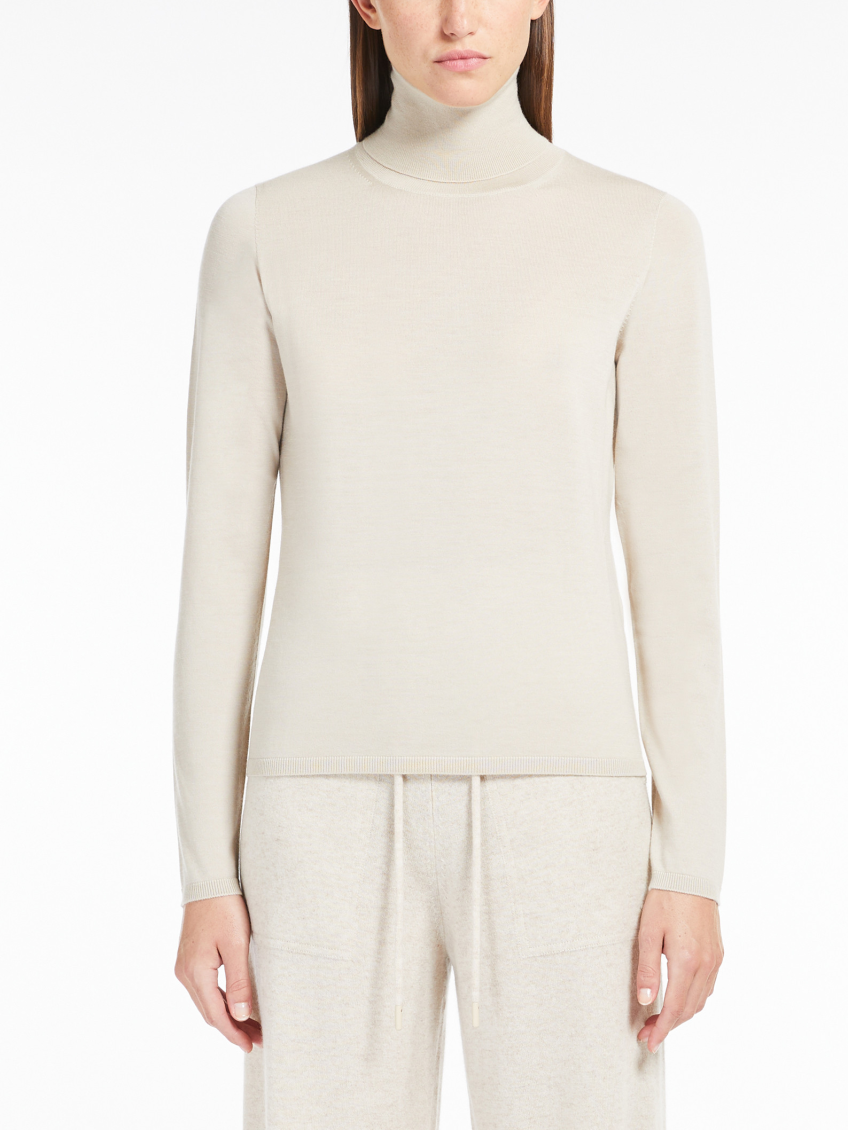 Beige High-neck Sweater