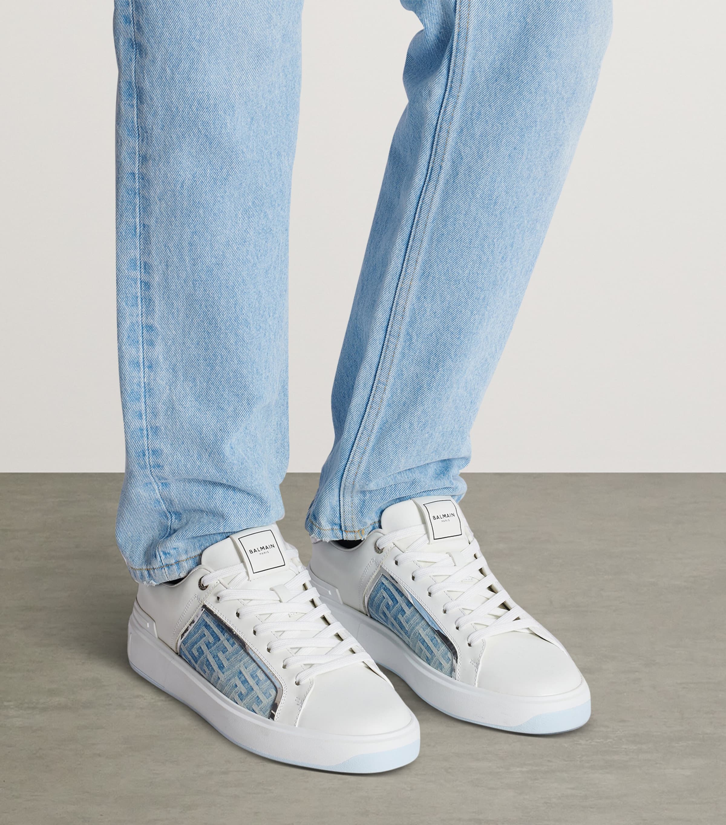 발망 남성 Leather-Denim B-Court Sneakers 000000000007738000