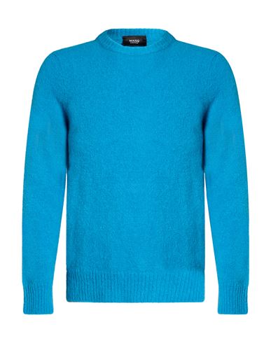 Man Sweater Azure Size 42 Alpaca wool, Polyamide, Wool, Elastane