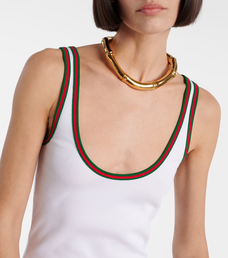 Gucci Ribbed-knit cotton tank top