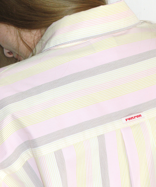 BUTTON POCKET OVERSIZED SHIRT PINK STRIPE