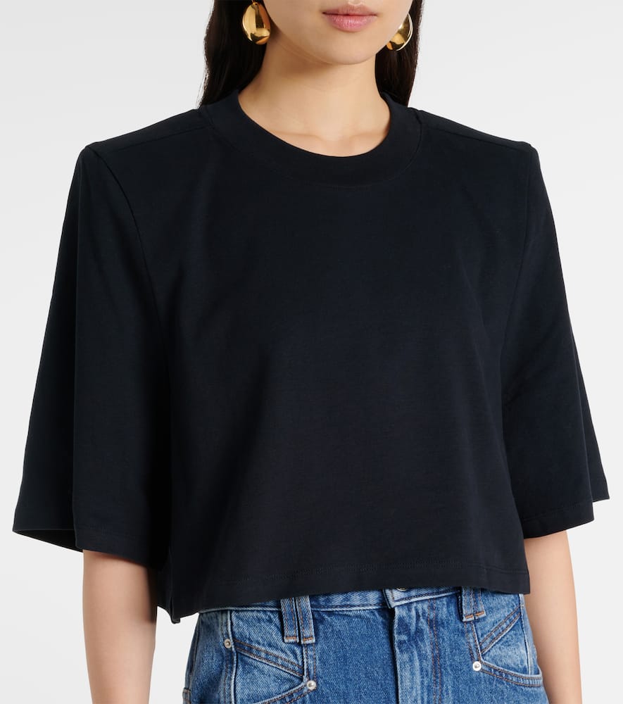 Zaely cropped cotton jersey T-shirt
