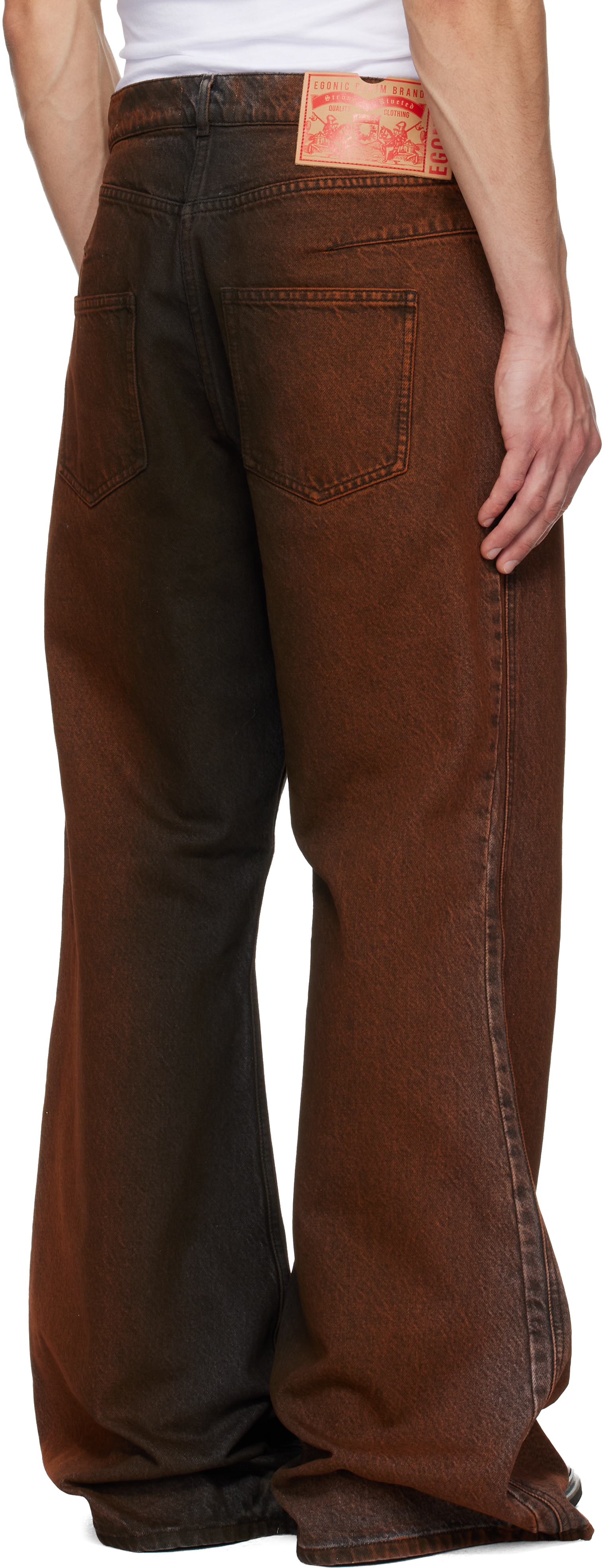 Black & Orange Refined Wide Jeans
