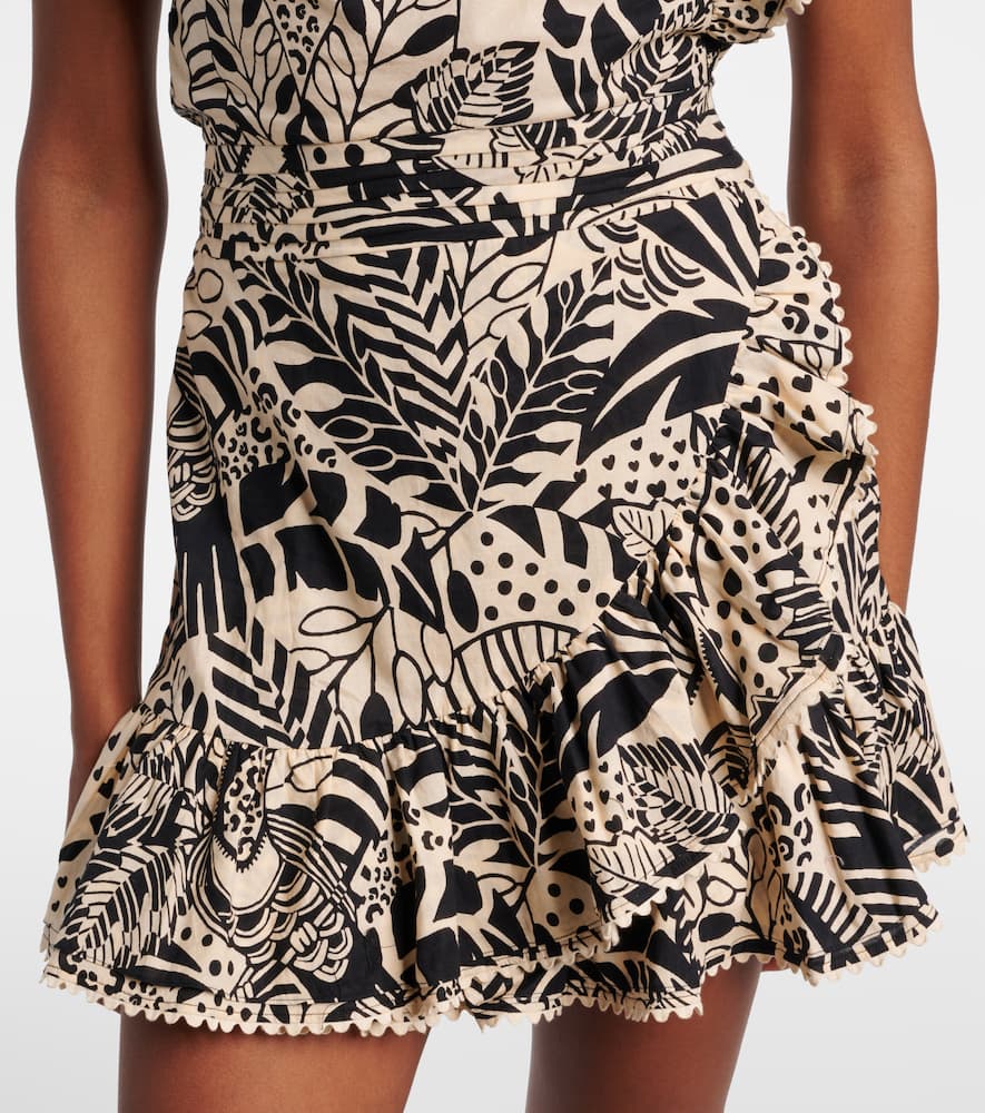 Corinne ruffled printed cotton minidress