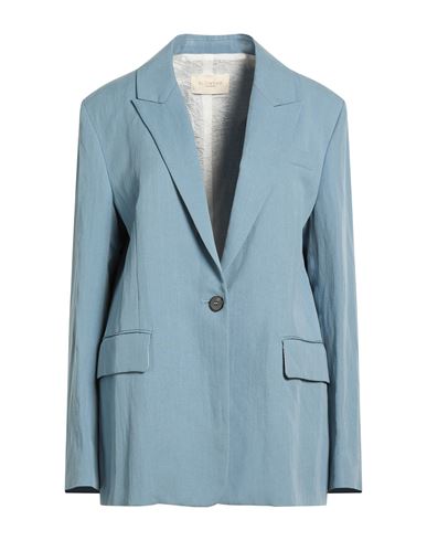 By Slowear Woman Blazer Slate blue Size 2 Lyocell, Linen