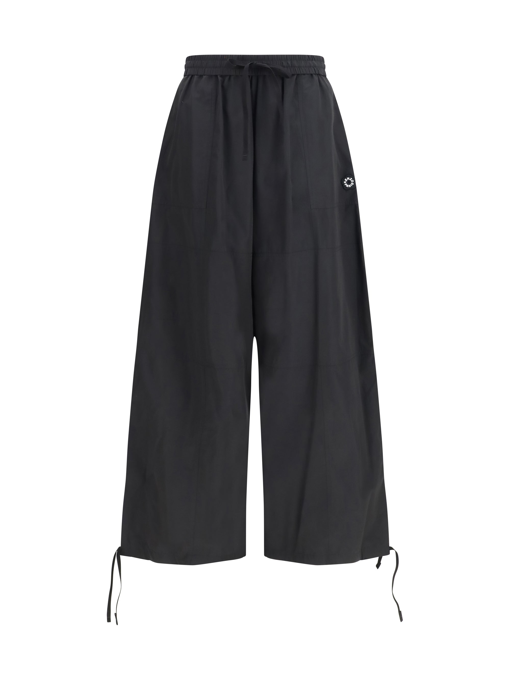 Drawstring Cargo Cargo Pants — Black