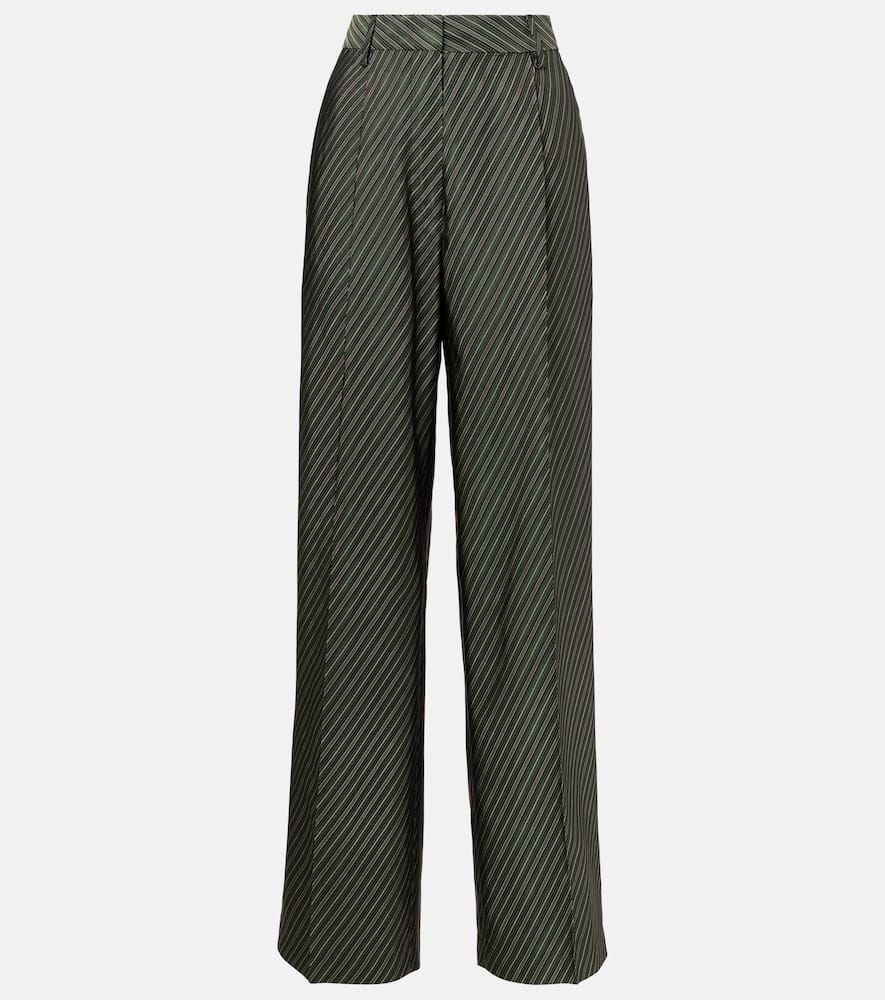 Striped high-rise wide-leg pants