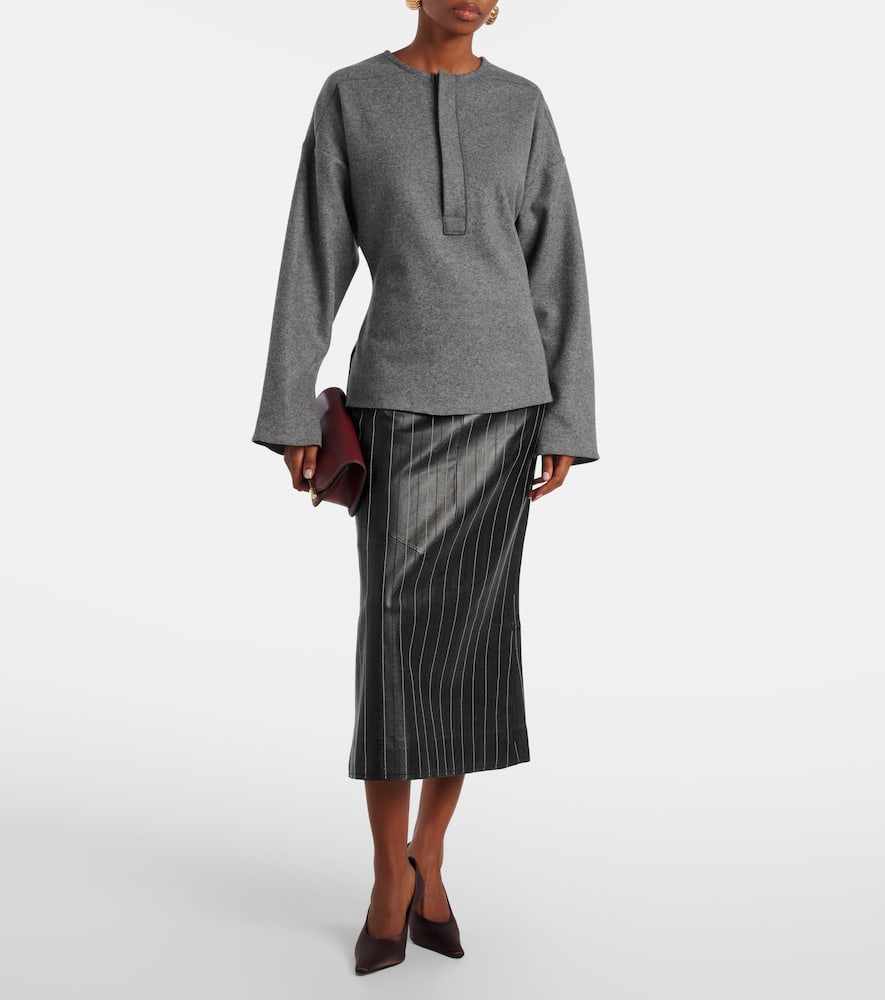 Wool and cashmere Henley shirt