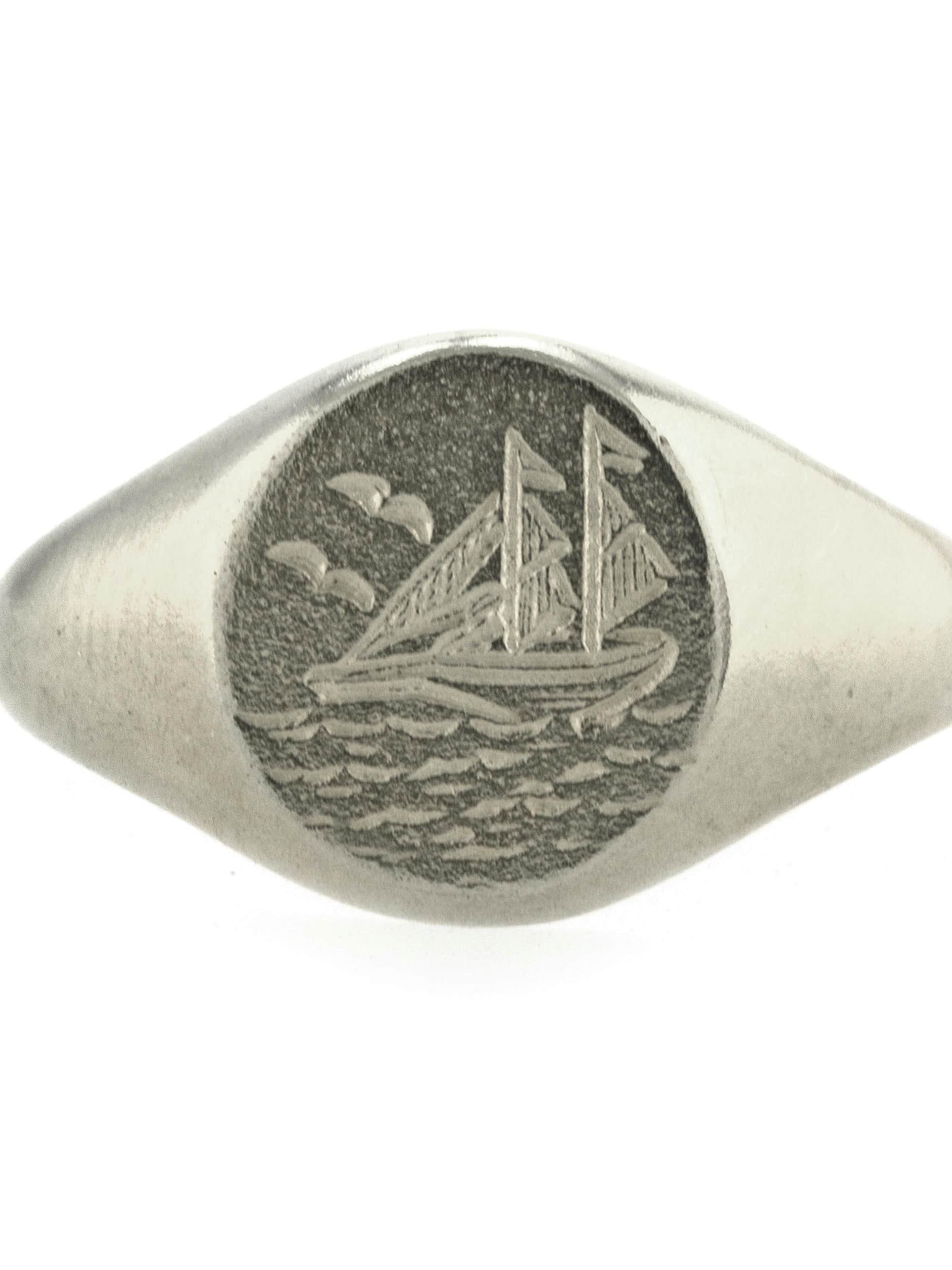 Ship at Sea Signet Ring by Jewellery
