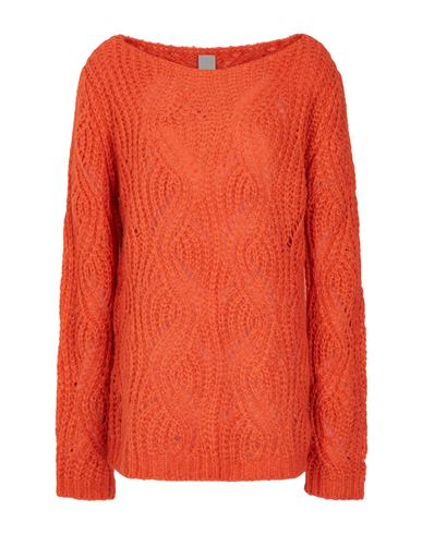 Pointelle Knit Sweater Woman Sweater Rust Size XS Acrylic, Polyamide, Wool, Mohair wool