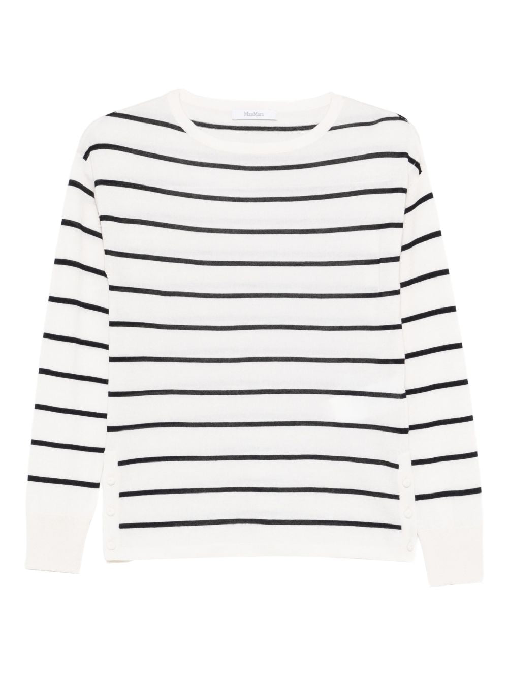 Cashmere-Silk Crewneck Sweater with Ribbed Hems