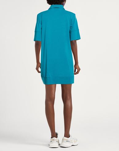 Woman Mini dress Turquoise Size 8 Cotton, Elastane