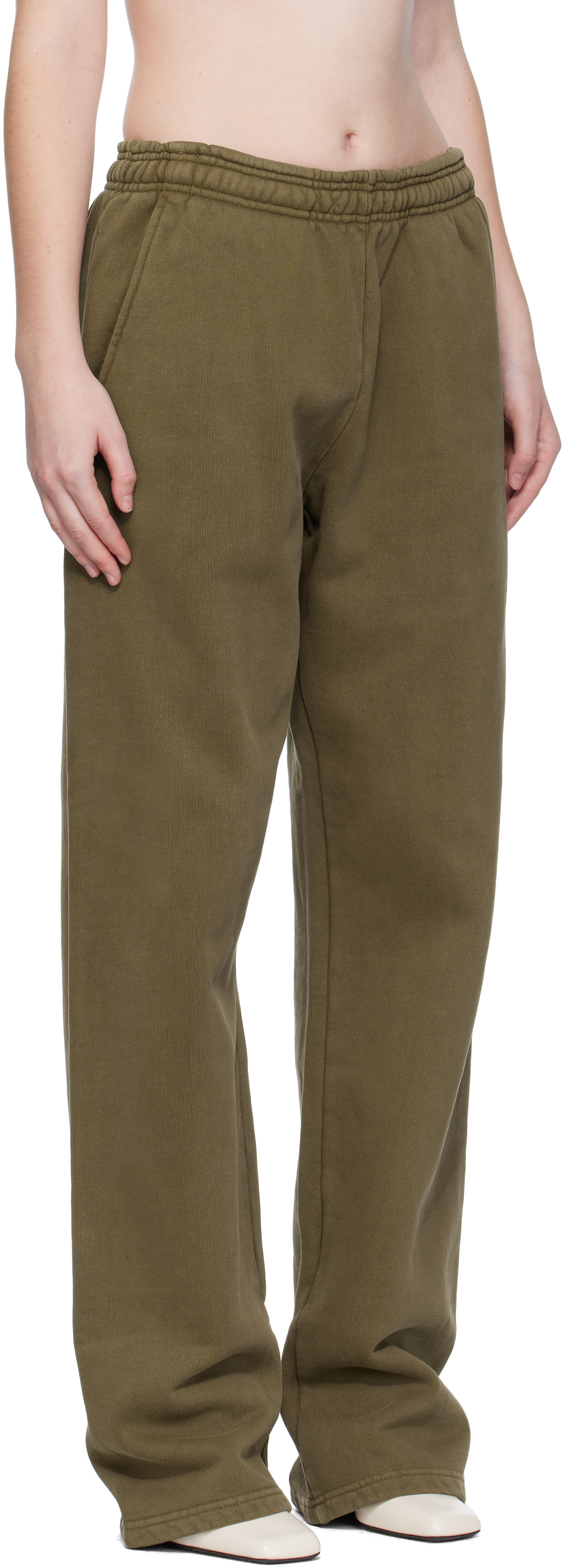 Green Straight-Leg Sweatpants