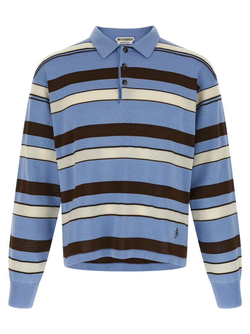 Striped Buttoned Polo Shirt