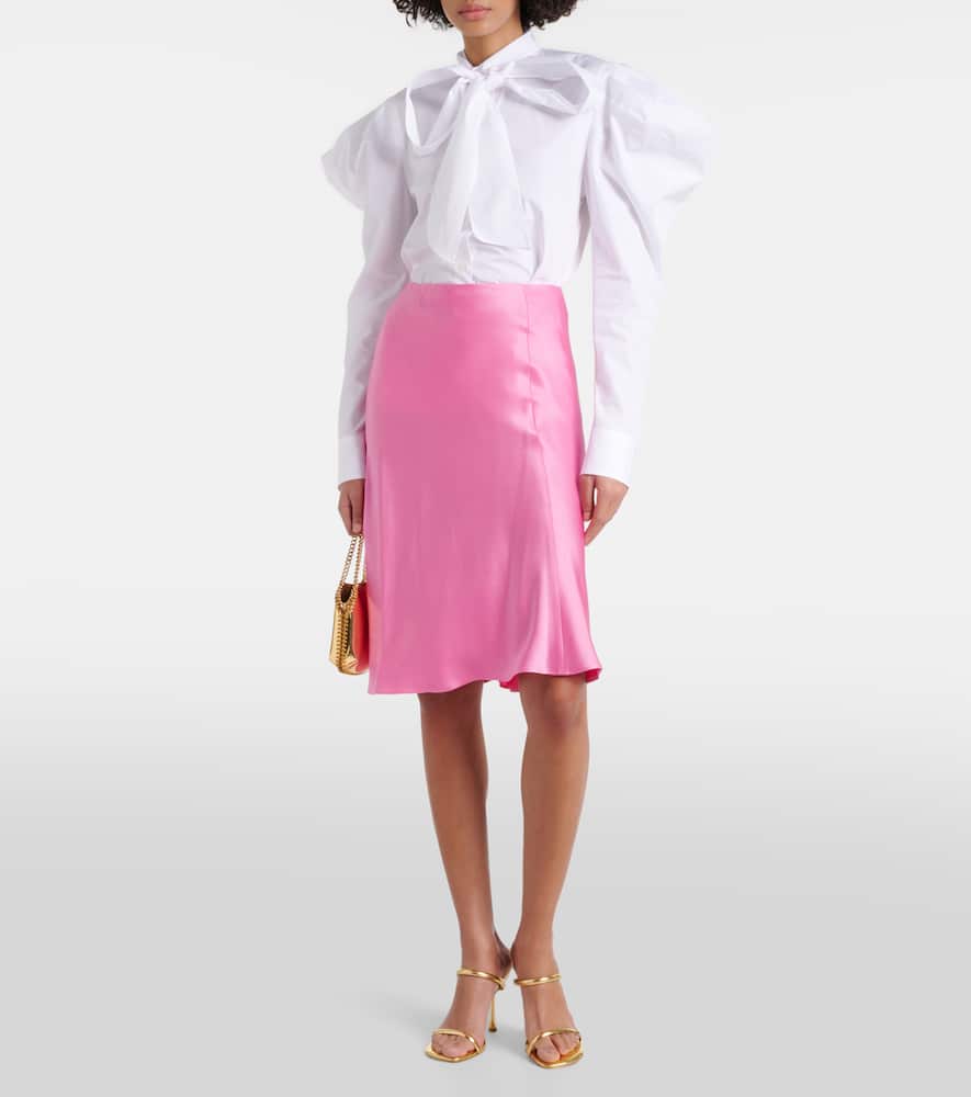 Satin midi skirt