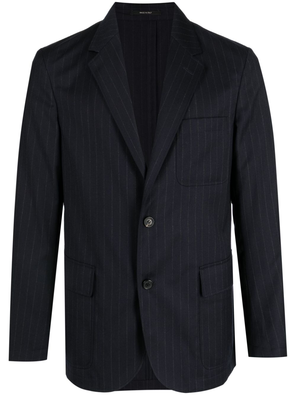Pinstripe single-breasted blazer - Blue