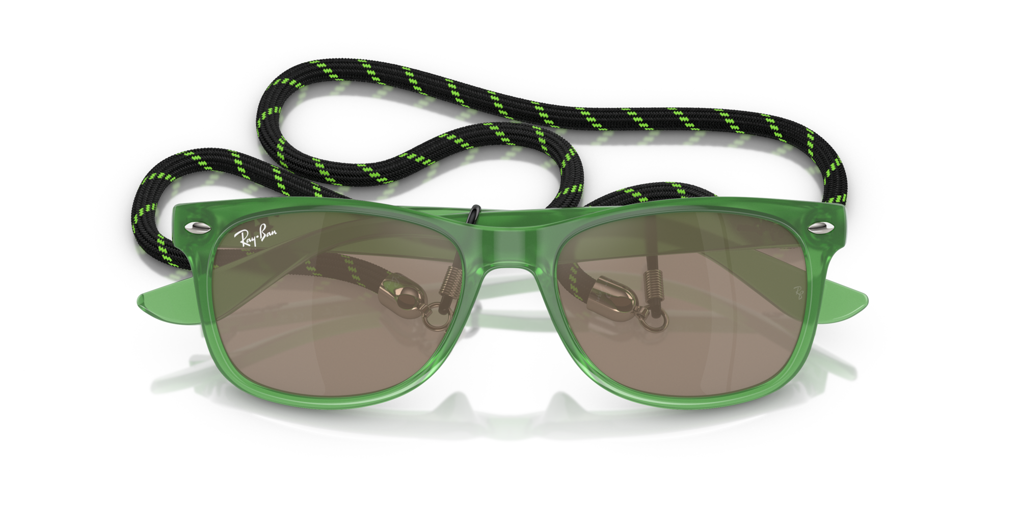 Ray - Ban Kid Ray - Ban RJ9052S JUNIOR NEW WAYFARER 71465A Sunglasses Nylon Green Gold Squared Norma