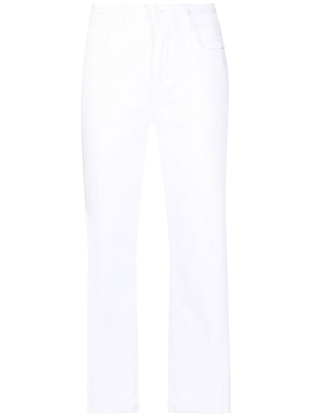 Cropped straight-leg jeans - White