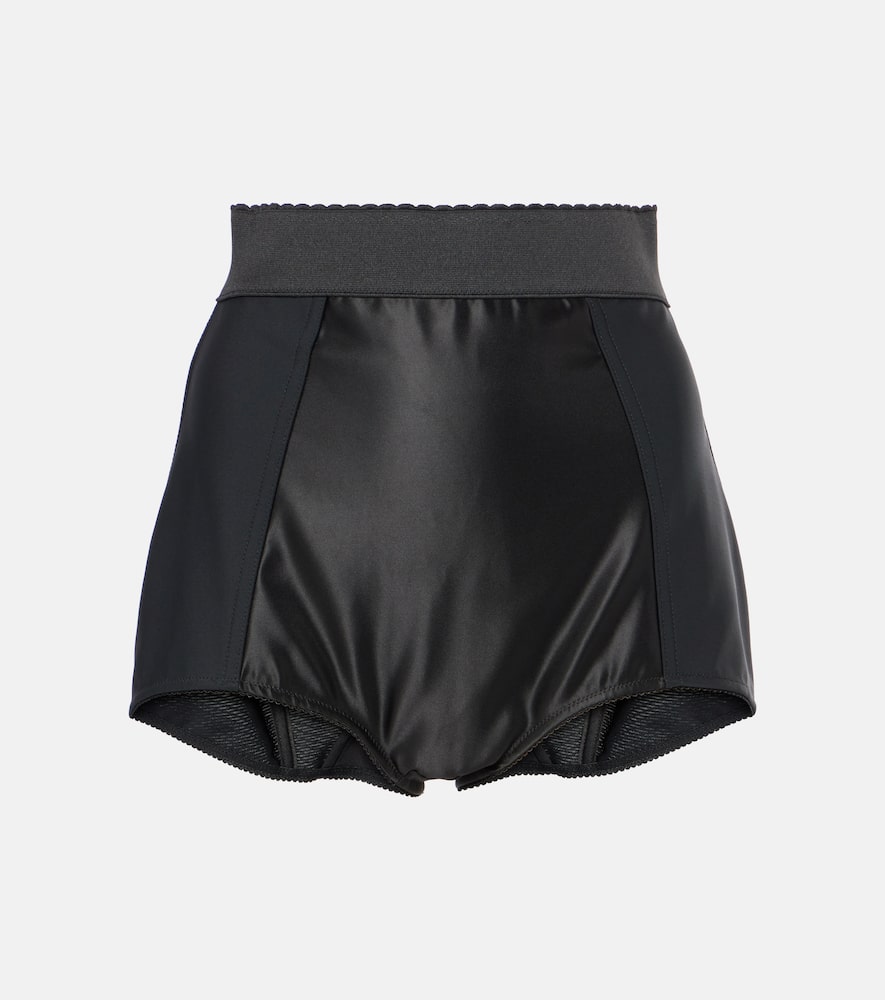Paneled high-rise shorts