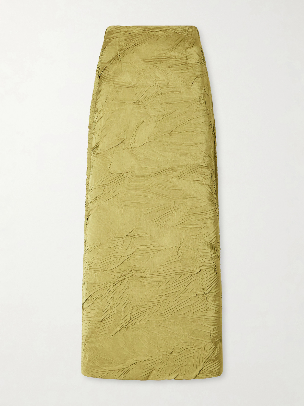 Inez Satin Midi Skirt - Green