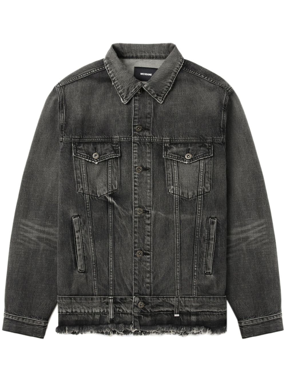Belted denim jacket - Black